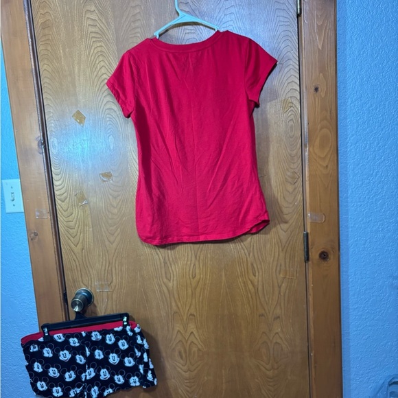 Disney Red and Black Mickey Mouse P J Top and Short Set - Picture 6 of 8
